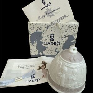 Lladro White Christmas Bell 1995 Ornament